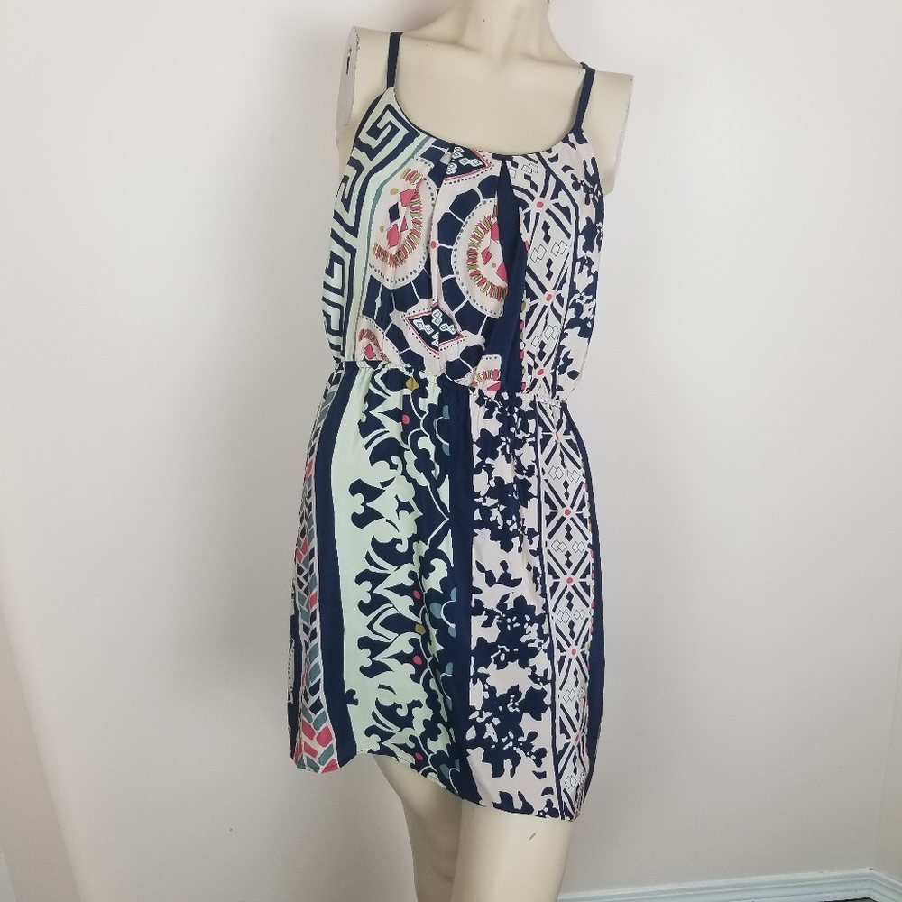Jaloux racer back 100% silk patterned dress